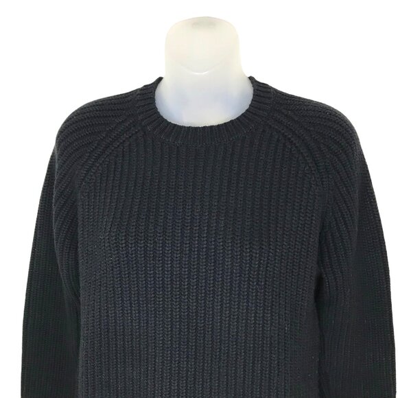 NWOT Micheal Kors Black Extra Thick Ribbed Knit Crew Neck Sweater Size S - Picture 4 of 9